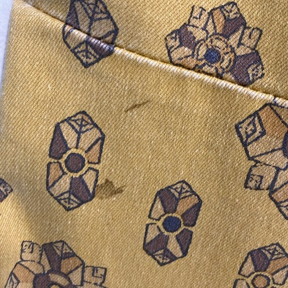 We the Free Geometric Flare Bell Bottom Retro Boho Jeans Mustard Yellow Sz 31 - Picture 15 of 16